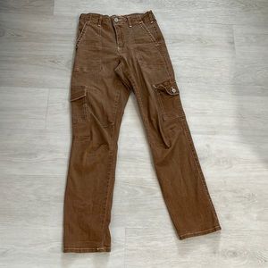 Brown high rise cargo pants